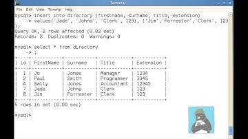 LPIC-1 102 SQL data management