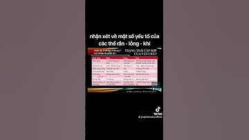 nhận xét về một số yếu tố của các thể rắn - lỏng - khí