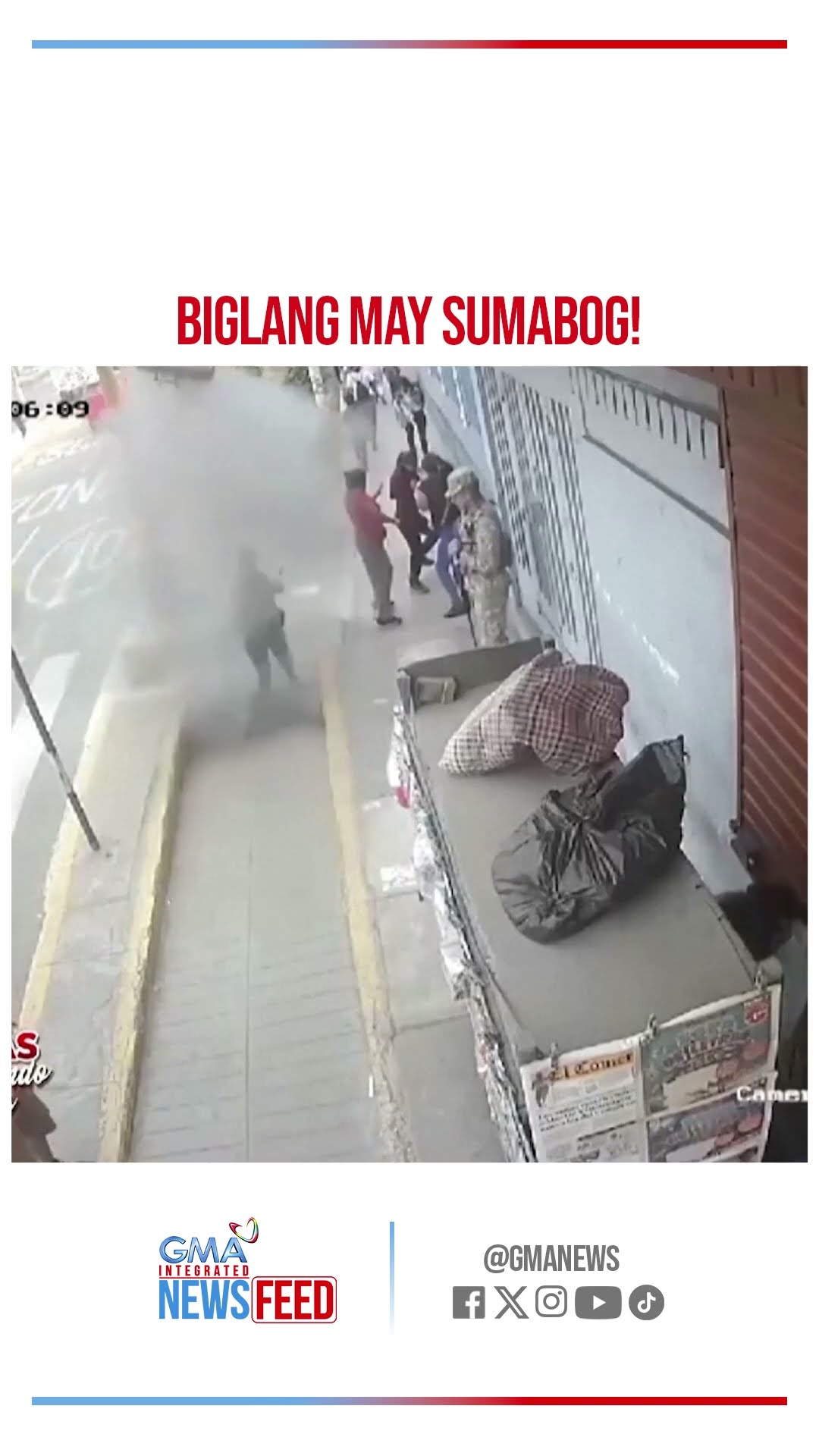 Babae, natiyempuhan sa biglaang pagsabog sa sidewalk!| GMA Integrated Newsfeed