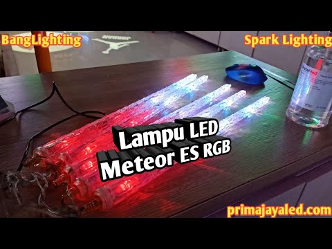 Lampu LED Meteor 50cm Hijau. 