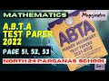 ABTA Test Paper Solution 2022 part -1 | North 24 Paragana School | Mathematics | Class 12 | WBCHSE