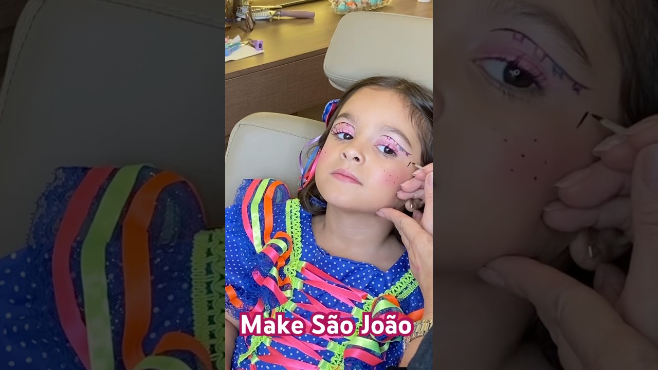 Make São João/make infantil maquiando cliente para quadrilha 