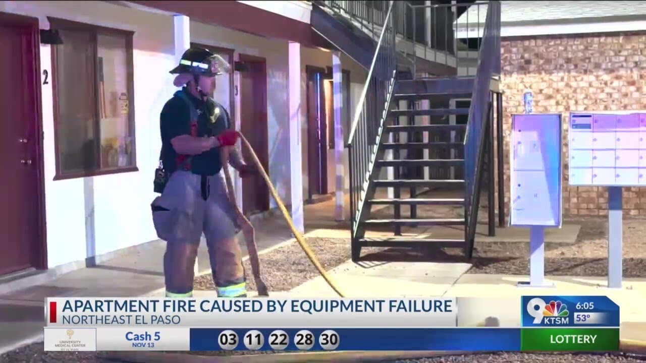 Apartment fire caused by equipment failure - YouTube