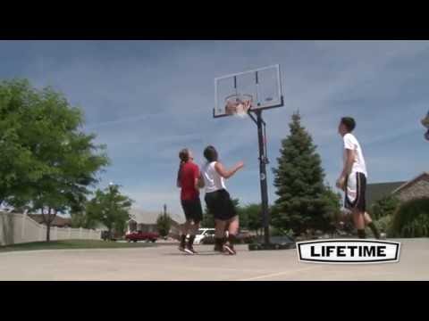 Lifetime 71522 XL Base, 54" Steel-Framed Acrylic, Power Lift Portable Basketball System