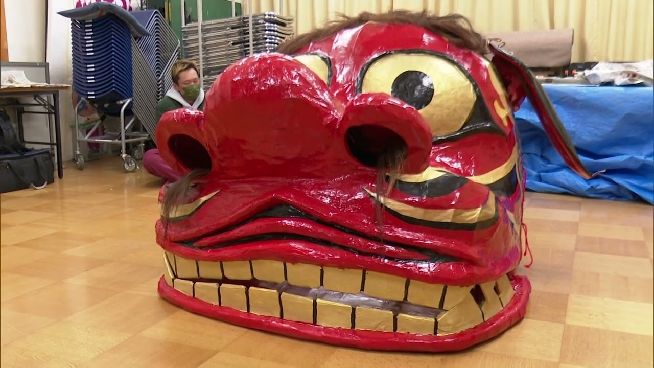 令和4年 お練りまつり 龍江一区大獅子 練習(令和4年2月18日)