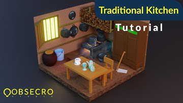 Traditional Kitchen (Pawon) Blender Lowpoly Isometric Tutorial - Indonesia
