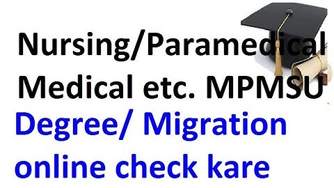 Provisional degree or migration MPMSU University online download kare by mobile