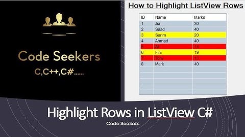 How to Highlight Rows in ListView in C# | C# windowsFormApplication