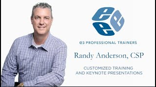 Information Randy Anderson, CSP: Training, Keynotes, Coaching Update