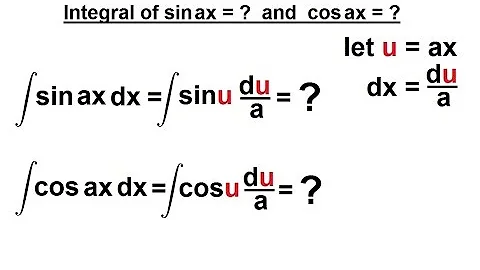 Calculus 2: Integration of Trig Functions (3 of 16) Integral of sin(ax)=? and cos(ax)=?
