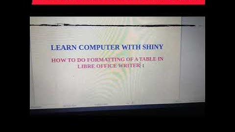 Class 5th Ch-6 How to formatting of table in Libre office Writer ( Autoformat)