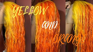 FROM BLONDE TO YELLOW &amp; ORANGE | ft. Eullair hair