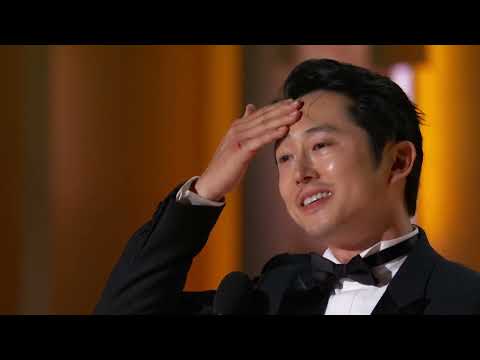 Steven Yeun Wins Best Male Actor - LimitedAnthology Series Or Tv Movie I 81St Annual Golden Globes