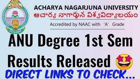 ANU Degree 1st sem Results Released- Direct links to Check the Results