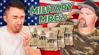 Americans Try DECEPTIVE American Military MRE's (Meals Ready to Eat)