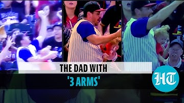 Watch: Dad drops baby, catches ball, catches baby, holds beer at baseball game | Viral video