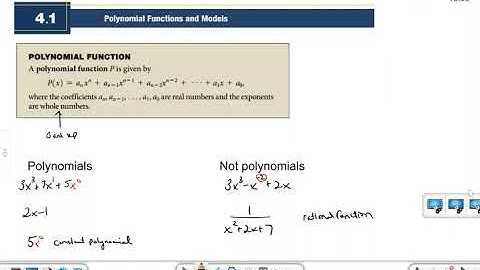 Notes 4.1 Polynomial Functions and Models