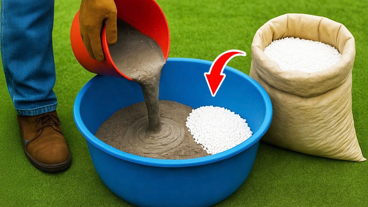 Смешайте ЦЕМЕНТ с ИЗМЕЛЬЧЕННЫМ ПЕНОПОЛИСТИРОМ и откройте СЕКРЕТ, который может стоить тысячи долл...