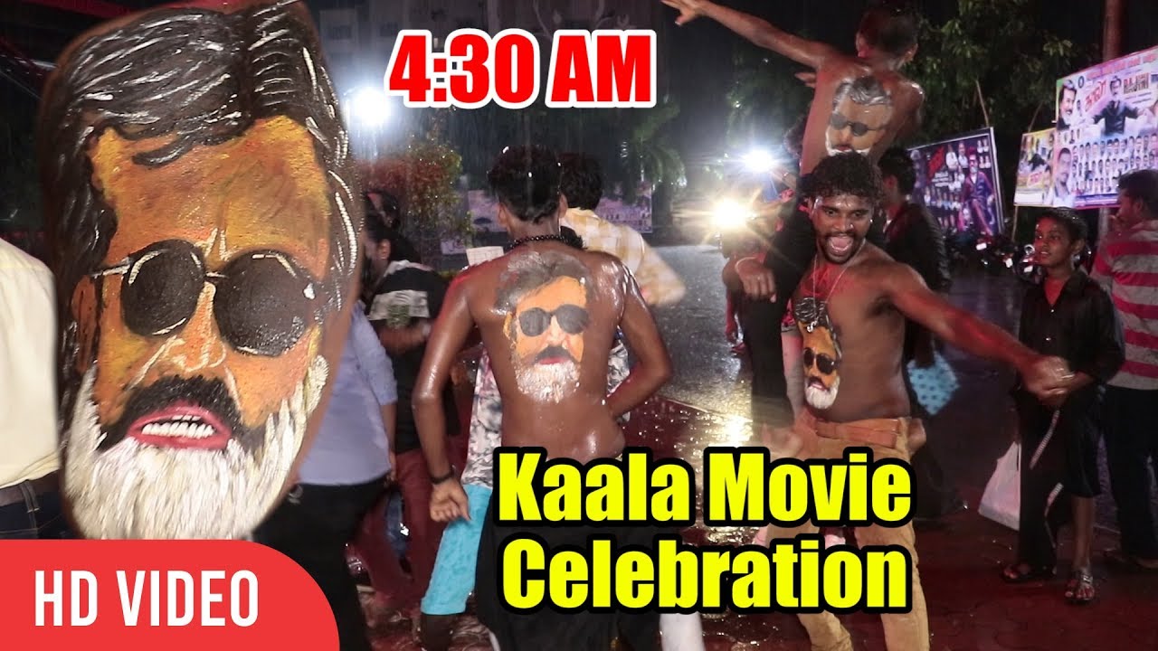 Kaala GRAND Celebration (Mumbai) In Heavy Rain | 4:30 AM | Rajnikanth Crazy Fans