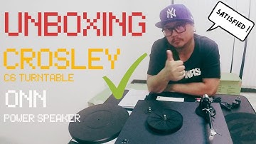UNBOXING CROSLEY C6 BLUETOOTH TURNTABLE in BLACK | ONN BLUETOOTH POWER SPEAKER #unboxing #turntable