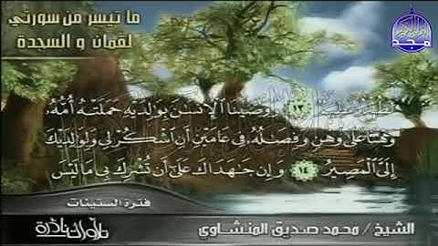 التلاوة التي يبحث عنها الكثيرون 💚 لقمان والسجدة 💚💚 لقارئ القلوب  محمد صديق المنشاوي
