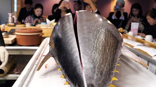 [4K] Шоу-филе гигантского тунца 80 кг / Сашими и суши Корейские морепродукты