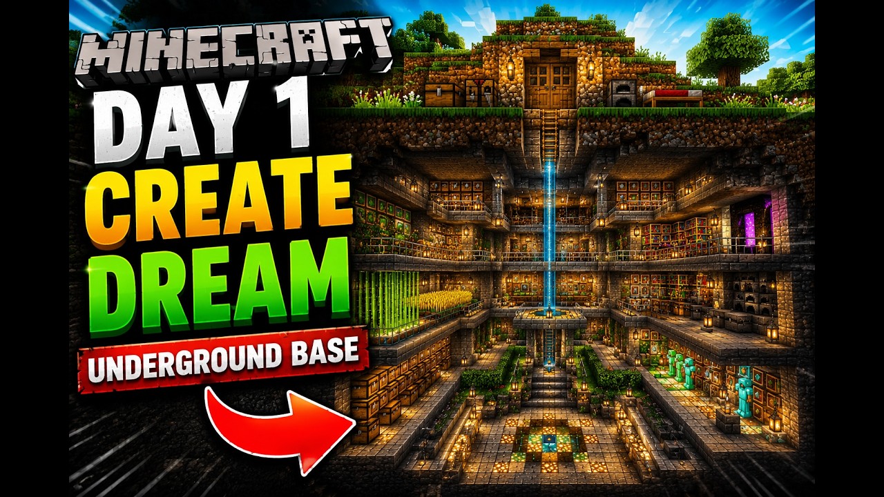 Secret Minecraft Basement Base Design Tutorial Day 1 For Ultimate ...