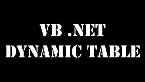Create table dynamically asp.net vb