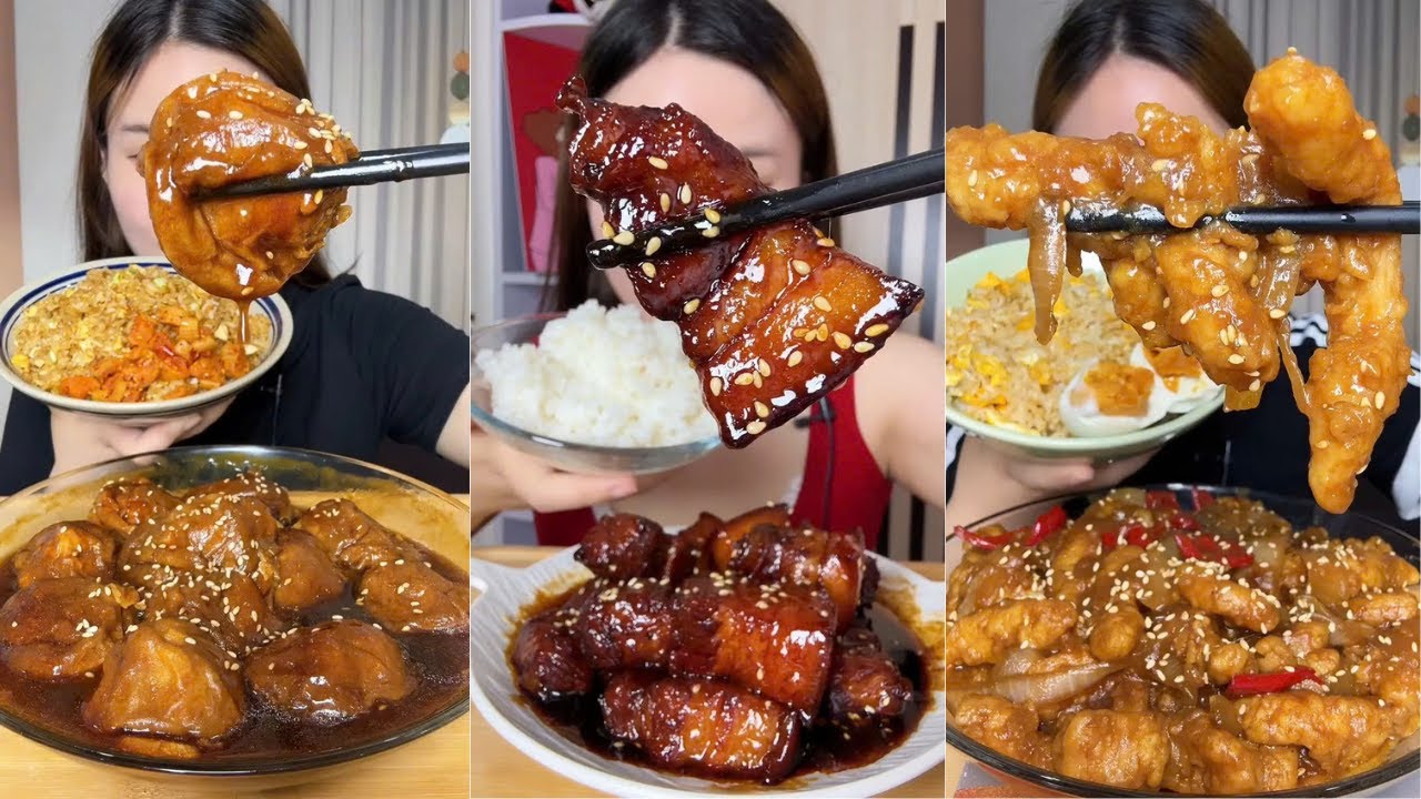 Braised Pork Belly, Saucy Meatballs & Stewed Chicken Mukbang ASMR 🍖🔥🍗