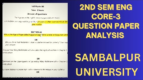 English Core-3 Second Semester |Previous Year Question Paper |Second Sem English Hons |Eng Core-3