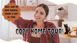 COZY HOME TOUR How I keep my home cozy, witchy, magical & spooky all year! #hometour #witchywoman