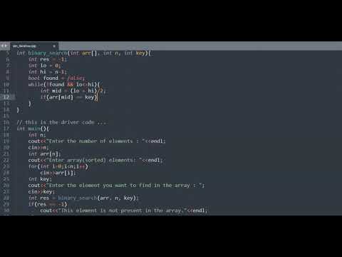 Iterative Binary Search, C++ Implementation