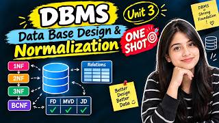 DBMS Unit 3 One Shot 🔥 | Normalization + FD + MVD + JD
