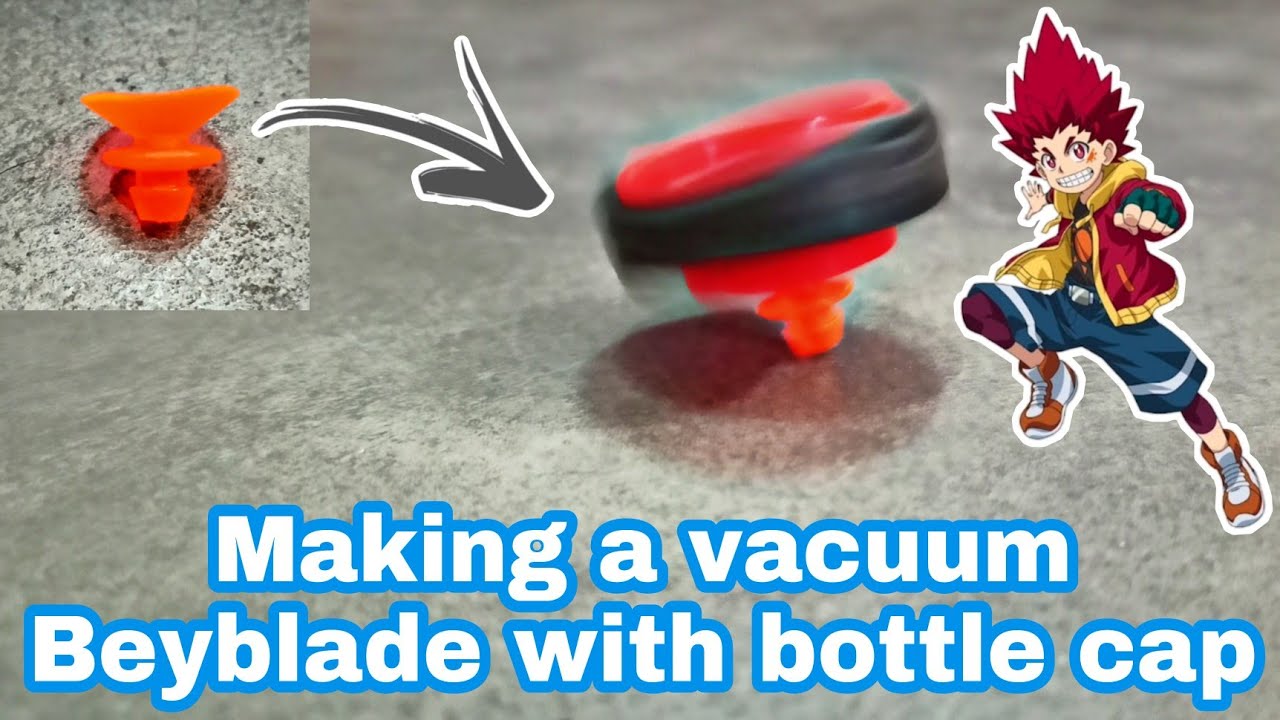 🤯 I made a vacuum Beyblade with just a bottle cap! How to make a