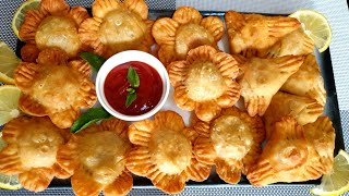 INDIAN CRISPY SAMOSAS RECIPE السمبوسة الهندية المقرمشة بحشوة البطاطس الحارة