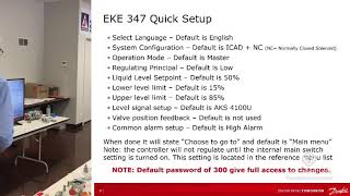 Danfoss Training: EKE 347 Liquid Level Controller