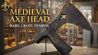 Medieval Axe Head - Rare Cross Symbol & Smith’s Mark | Crusader-Era Weapon