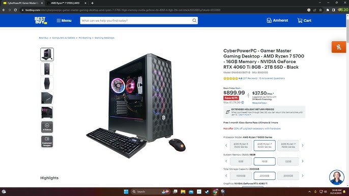 CyberPowerPC Gamer Master Gaming Desktop AMD Ryzen 7 7700X 32GB