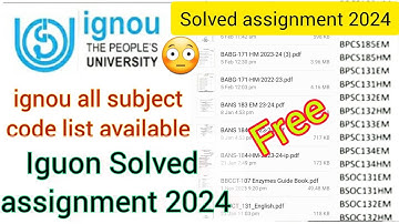 Ignou ka solved Assignment यहाँ से लीजिए फ्री में 2023-24 | IGNOU solved free assignment 2024 #ignou