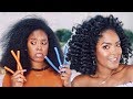 Flexirod Hairstyle on Blowdried Natural Hair