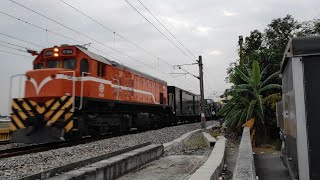 特殊列車,7802次長軍列(R150),民雄南催油門怒吼加速通過,老柴加速聲浪,連續2日的長軍列,超爽魚尾鈑!!!