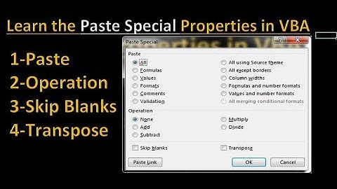 VBA Tutorial-7: Learn the Paste Special Properties in VBA
