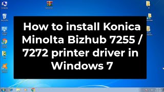 Featured image of post Bizhub C360 Driver Download Windows 7 This printer delivers maximum print speeds up to