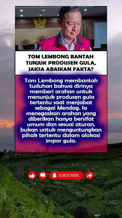 Tom Lembong Bantah Tunjuk Produsen Gula, Jaksa Abaikan Fakta? #kabarterkini #beritaterbaru
