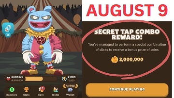 August 9 MemeFi coin secret code daily combo today