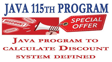 JAVA 115th PROGRAM||Java program to calculate Discount system defined||#AEA_ANAND_SHAW