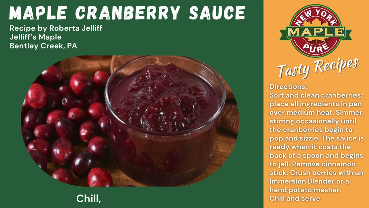 The BEST Cranberry Sauce recipe featuring New York Pure Maple Syrup, Thanksgiving Family