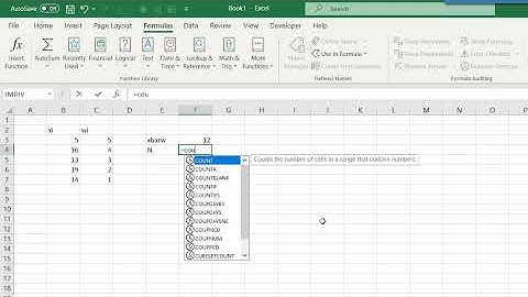 Weighted Standard Deviation in Excel