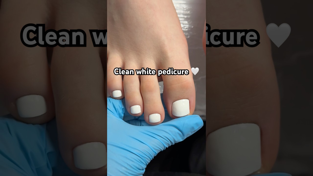 Clean white pedicure 