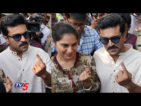 Ram Charan backslashu0026 Upasana Cast Their Vote at Jubilee Hills | Lok Sabha Elections 2024 | TV5 News - TV5NEWS